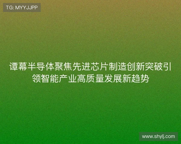 谭幕半导体聚焦先进芯片制造创新突破引领智能产业高质量发展新趋势